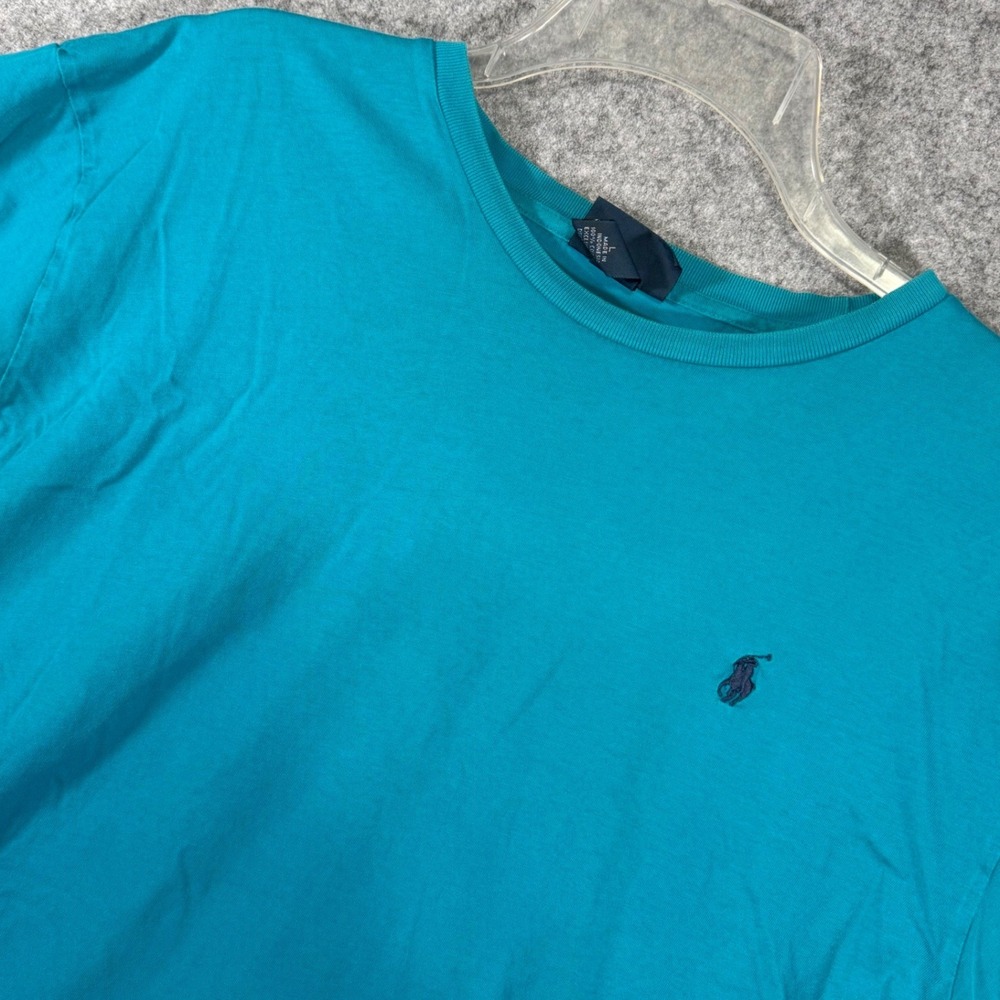 Polo Ralph Lauren T-Shirt Mens Large Teal Short Sleeve Embroidered Pony Logo